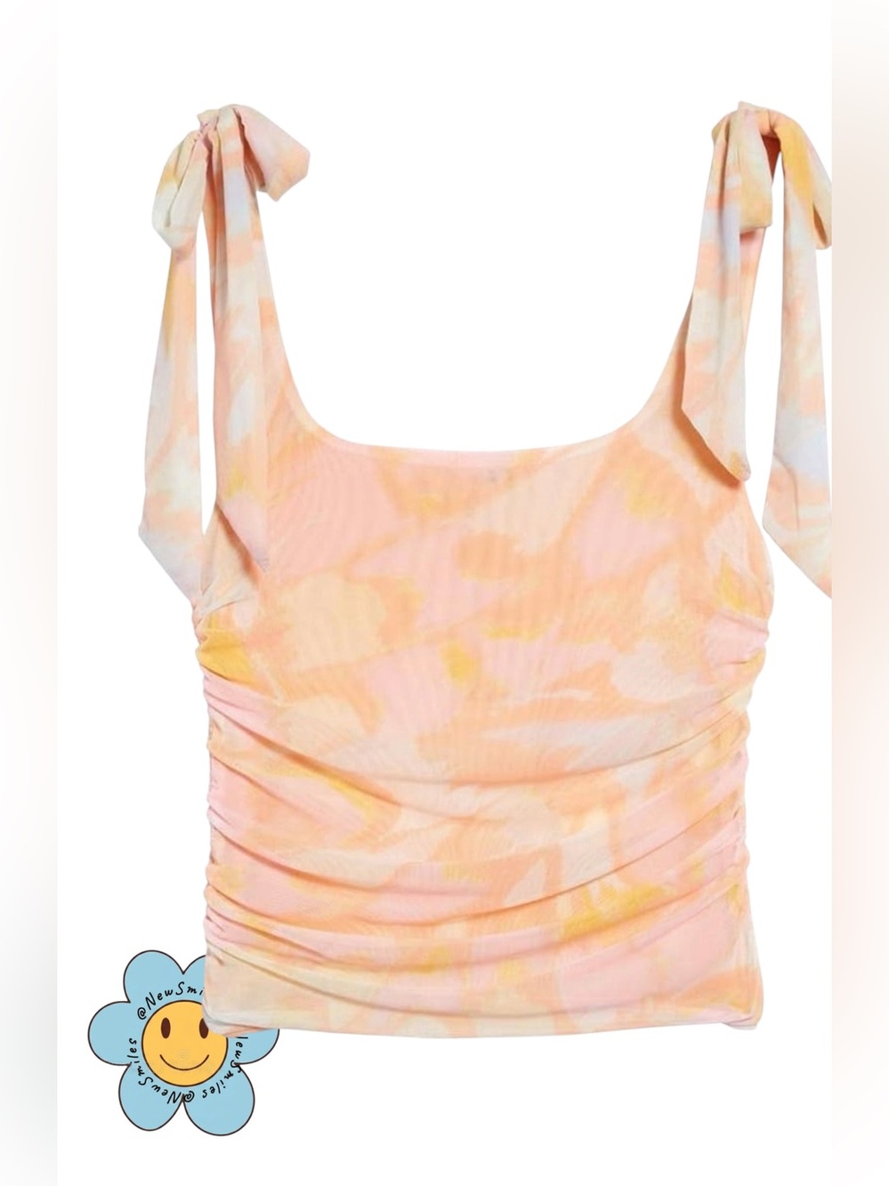 Free People ~ Pink& Orange &Yellow ~ Fitted Straps w/ Ties/Sashes ~ Sheer&Flowy